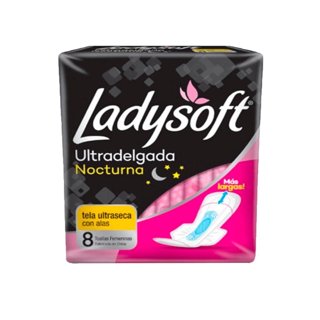 Ladysoft, Toallas Femeninas Nocturnas con Alas 8 unid, Cod 811 – Distribuidora Santiago